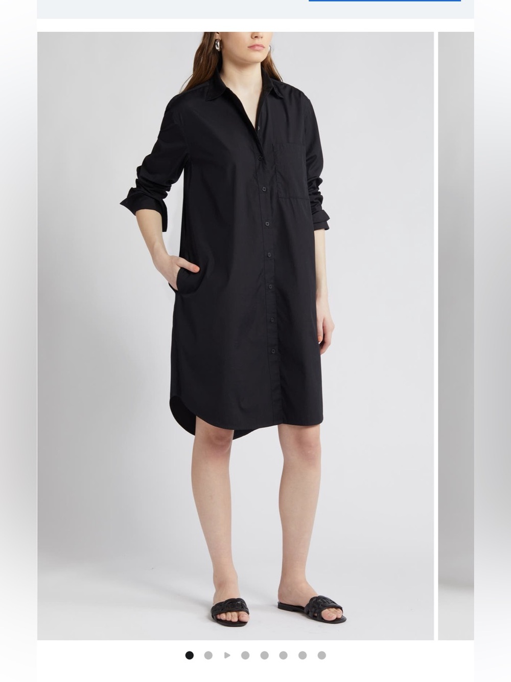Nordstrom long sleeve high low shirt dress